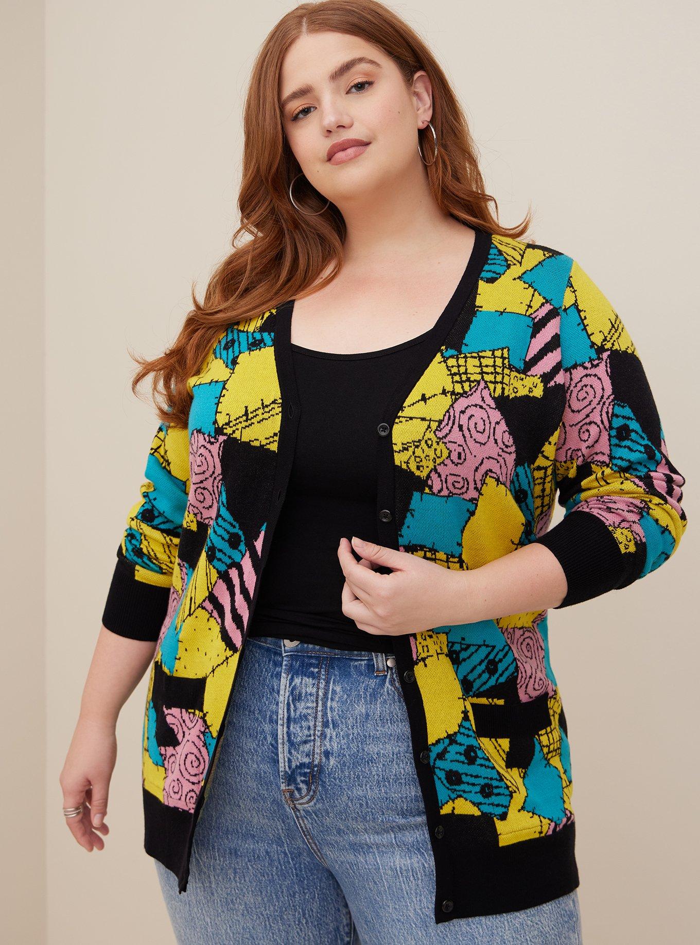 Plus Size - Disney The Nightmare Before Christmas Sally Patchwork Crop  Hoodie - Torrid