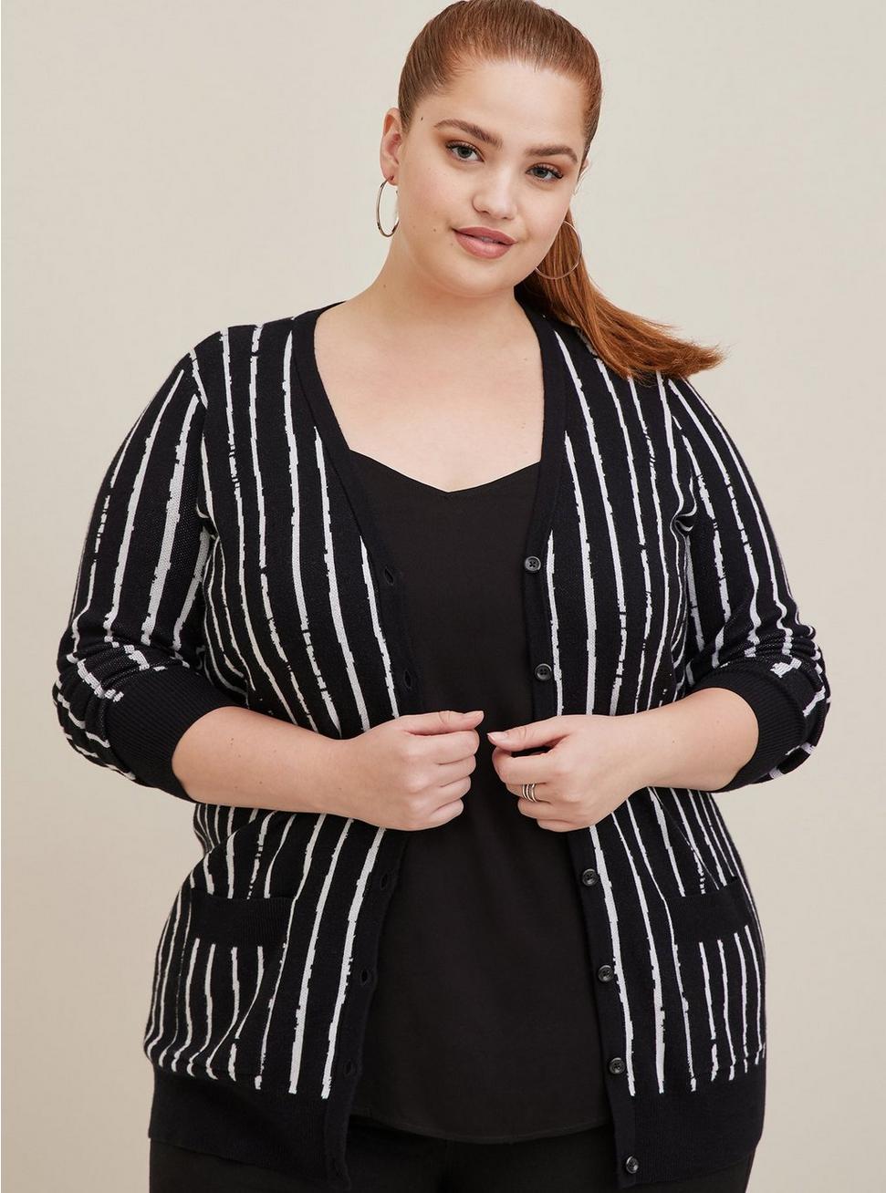 Plus Size - Disney Button Front Cardigan - Cotton The Nightmare