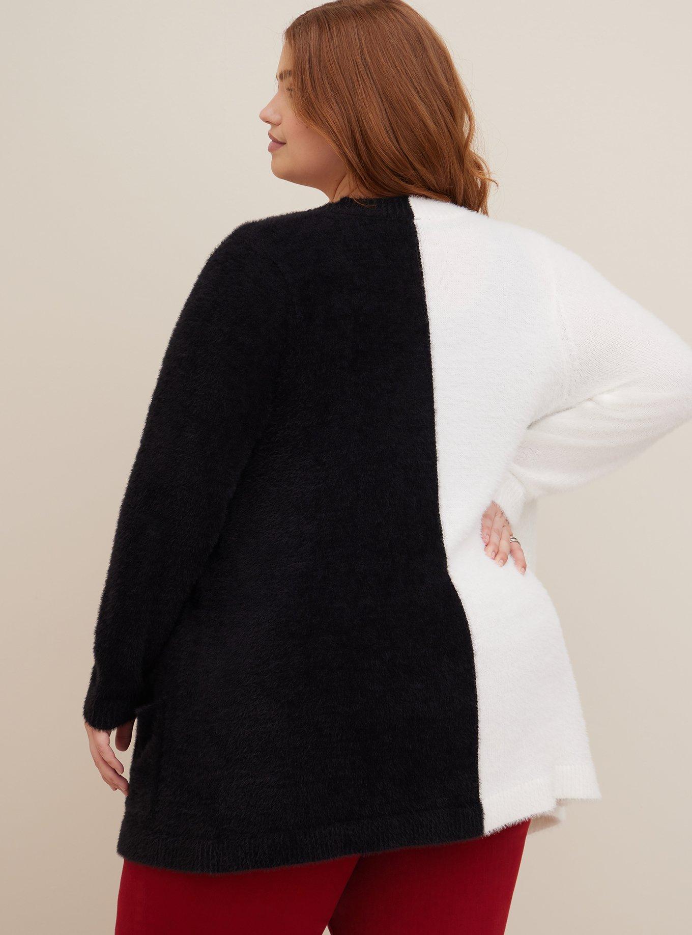 Plus Size Disney Villains Cardigan - Nylon Knit Cruella Black & White, MULTI, alternate