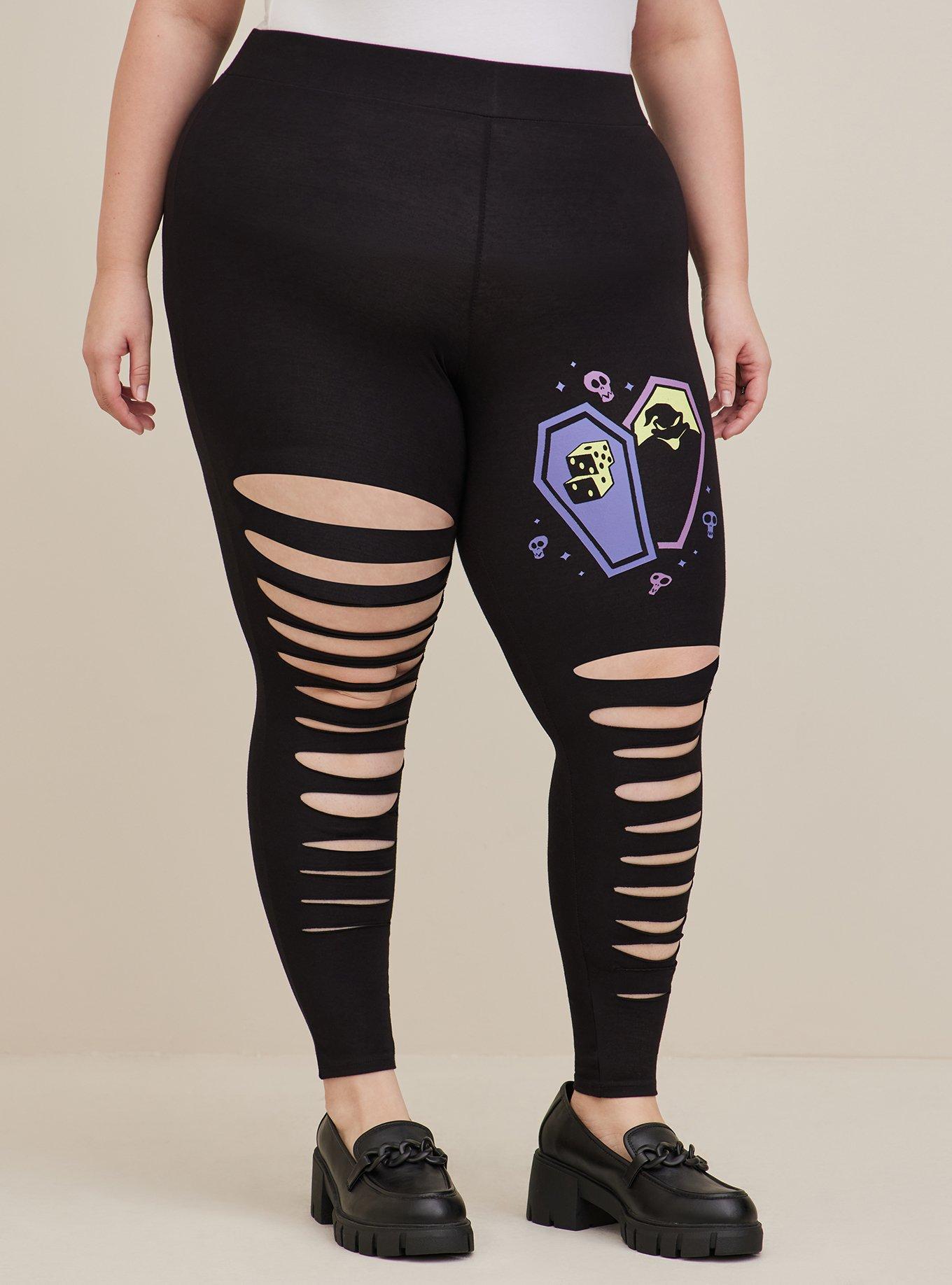 Plus Size - Disney Slashed Legging - Cotton The Nightmare Before Christmas  Black - Torrid