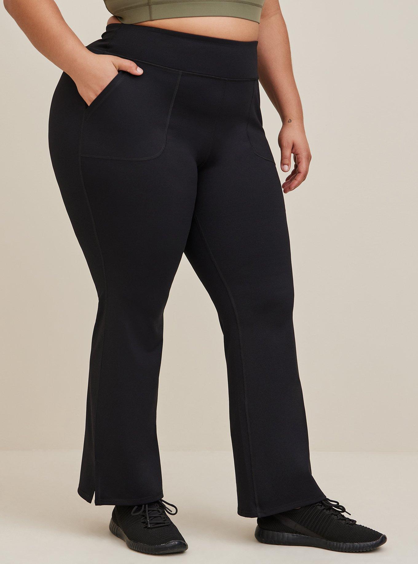 Black Womens Plus Size Active Flare Leggings