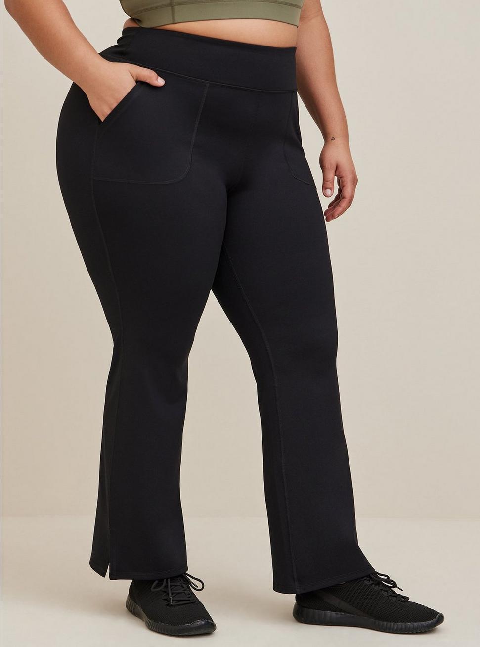Plus Size - Full Length Active Flare Pant - Performance Core Black