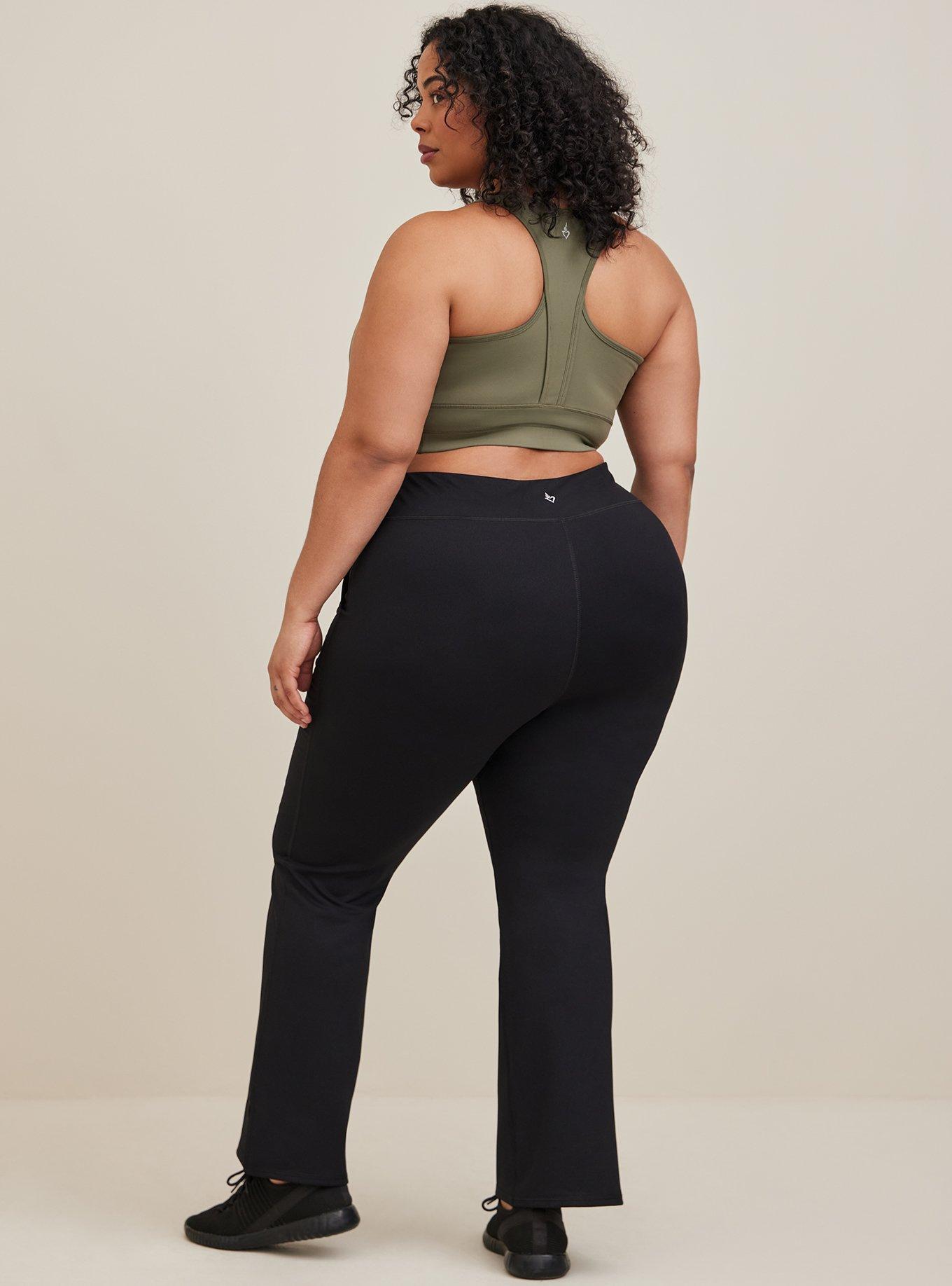 Black Womens Plus Size Active Flare Leggings