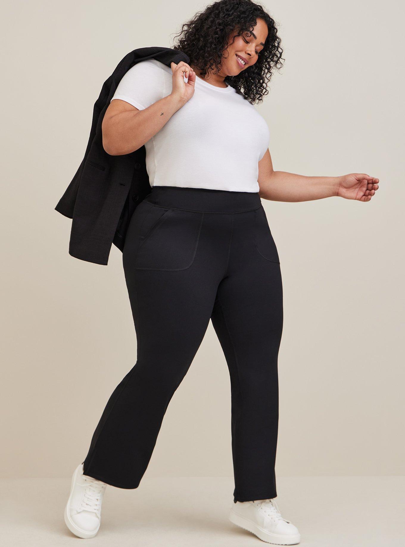 Plus Size - Full Length Active Flare Pant - Performance Core Black - Torrid