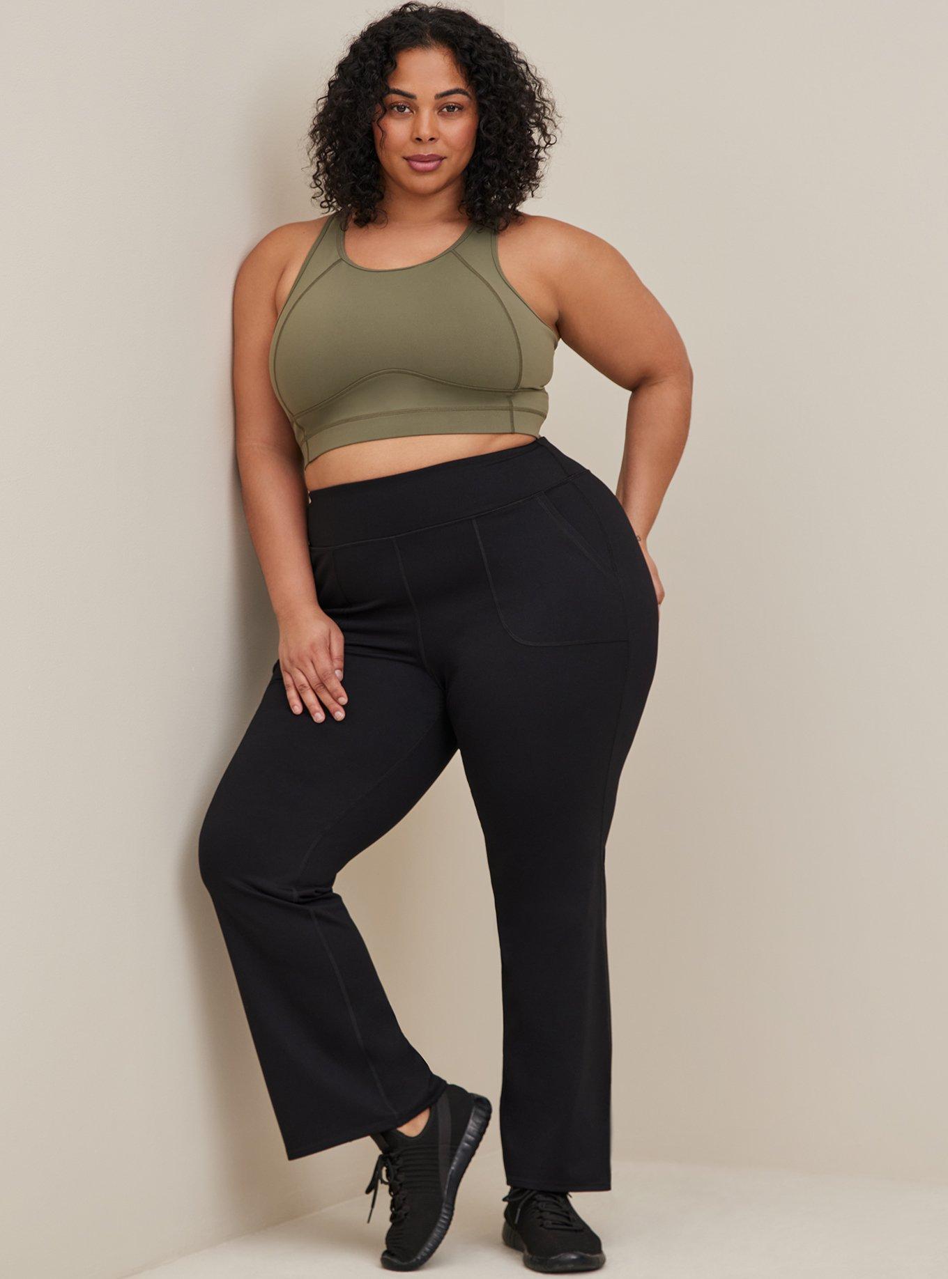 Plus Size Full Length Active Flare Pant Performance Core Black Torrid