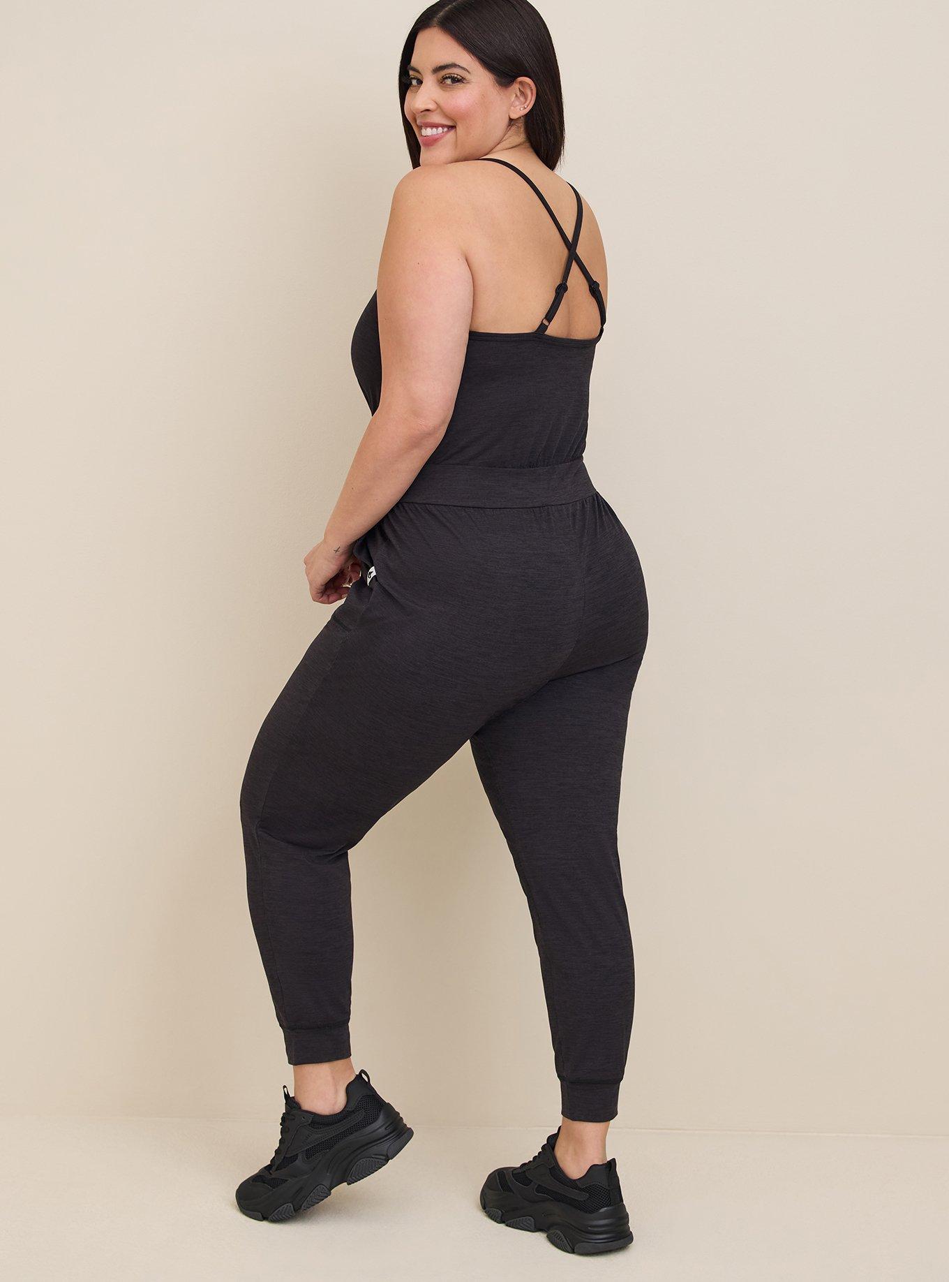 Plus Size Super Soft Performance Jersey Full Length Active Jumpsuit