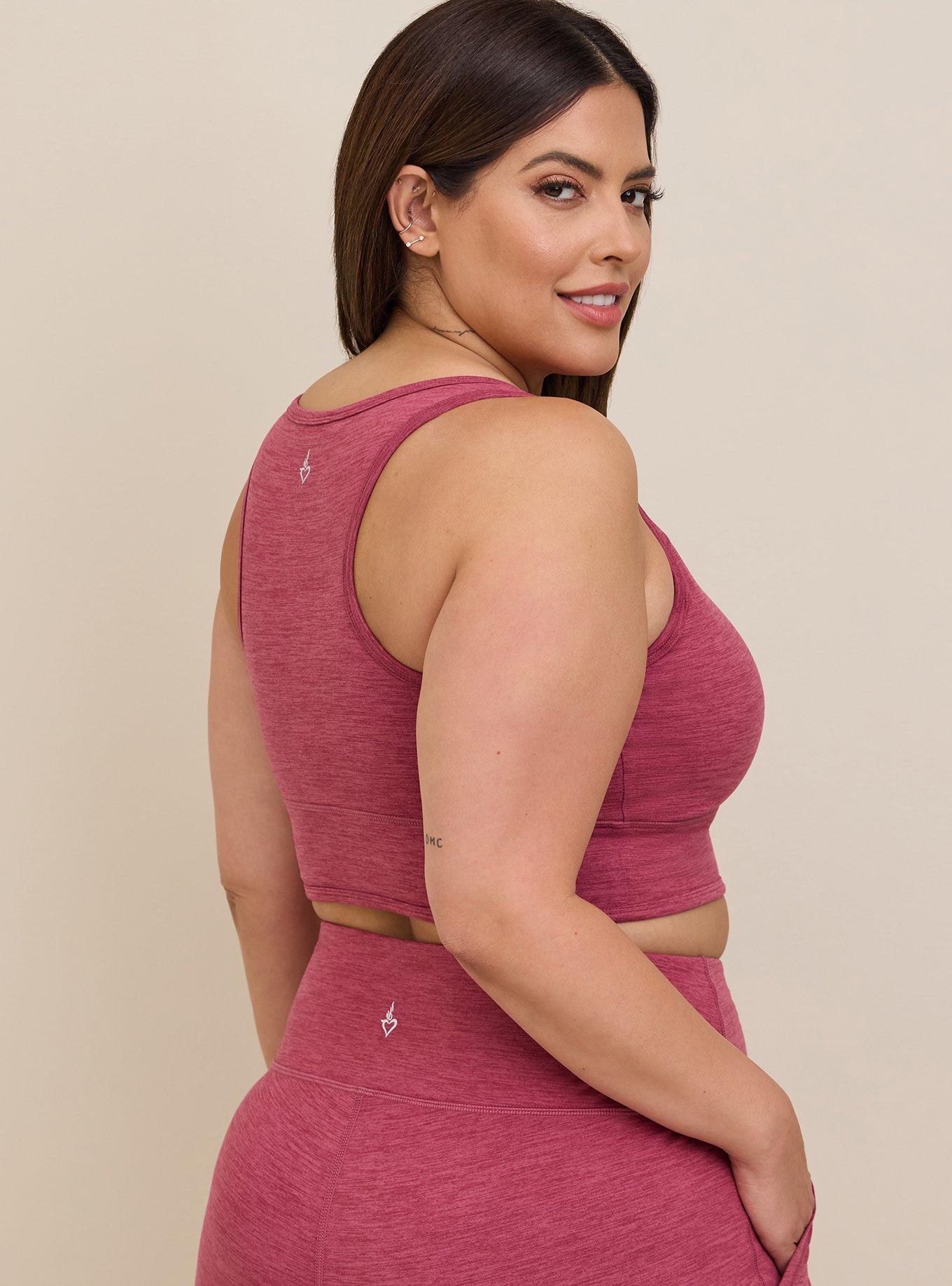 Plus Size Low Impact Wireless Active Sports Bra, DUSTY ROSE, alternate