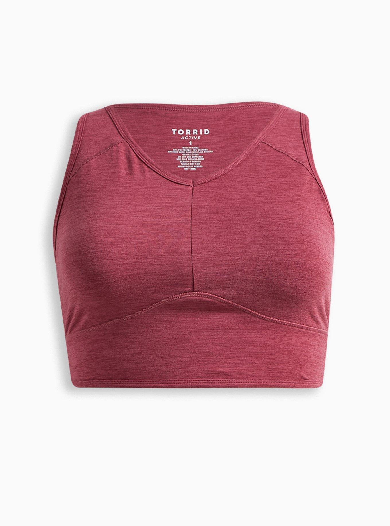 Plus Size Low Impact Wireless Active Sports Bra, DUSTY ROSE, hi-res