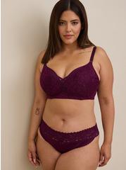 Plus Size Wire-Free Push-Up Super Soft Lace 360° Back Smoothing™ Bra, POTENT PURPLE, alternate