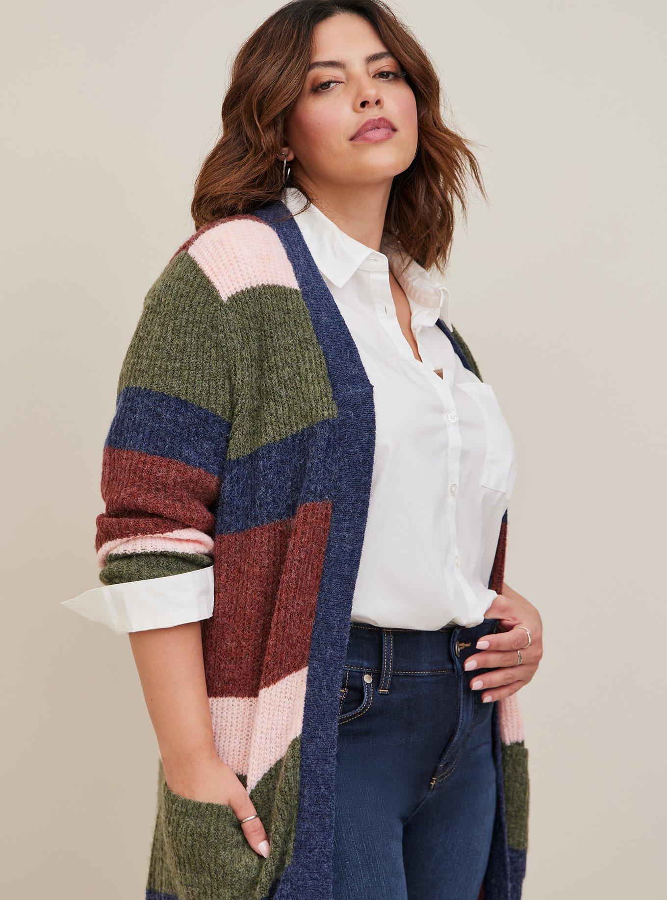 Wright's Women's Plus Size Jersey Duster Cardigan 