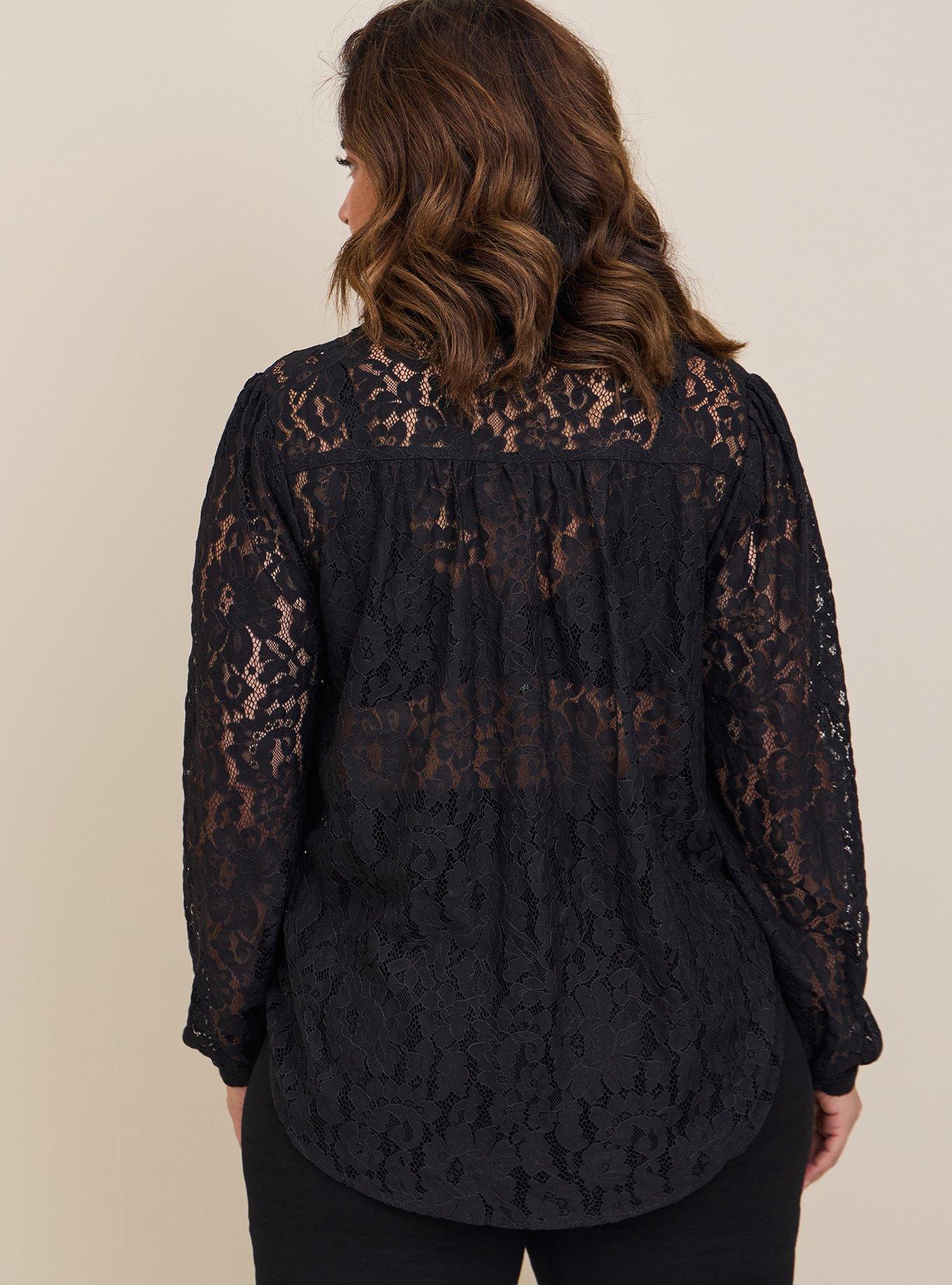 Harper Lace Pullover Long Sleeve Blouse