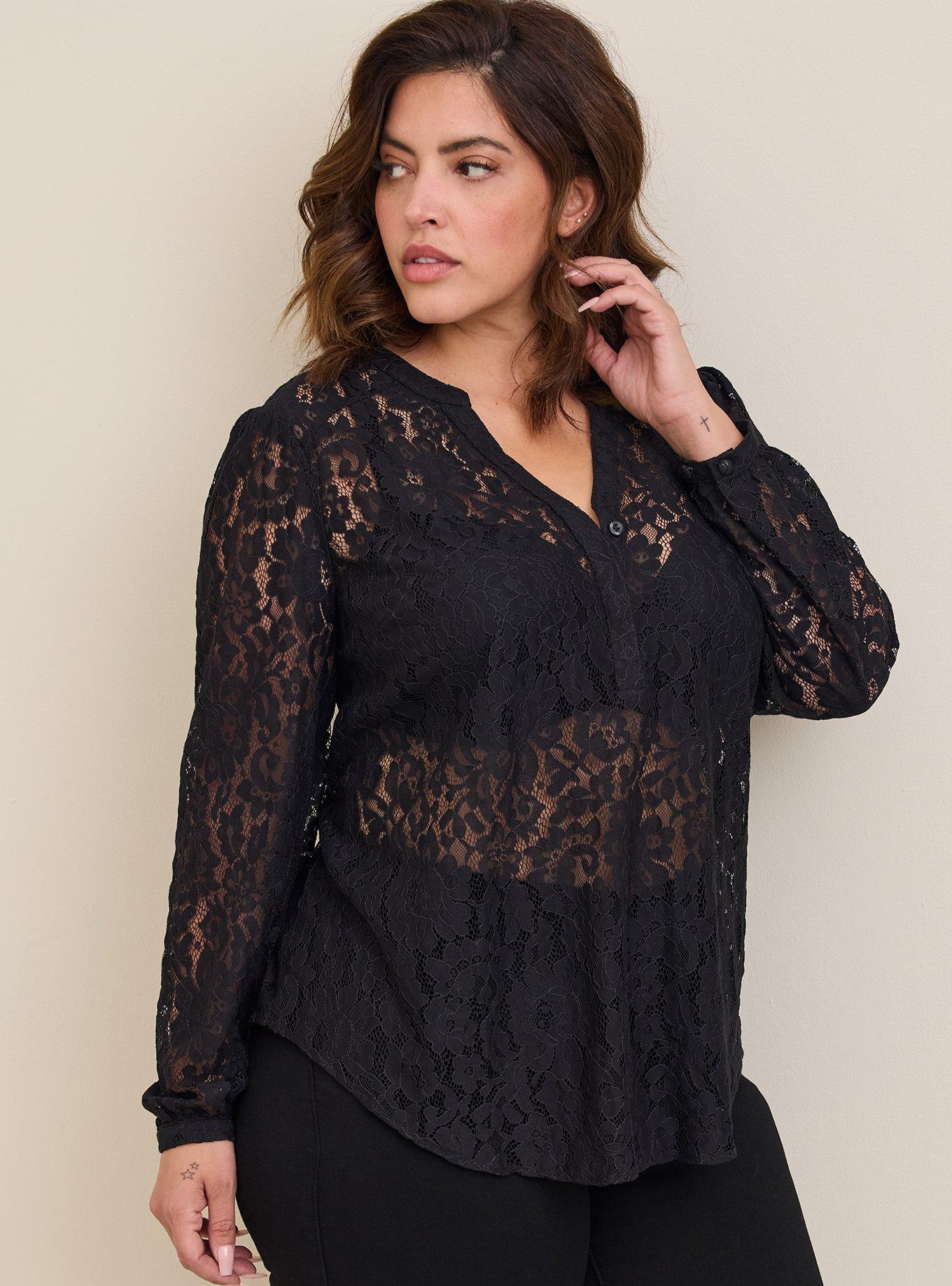 Harper Lace Pullover Long Sleeve Blouse