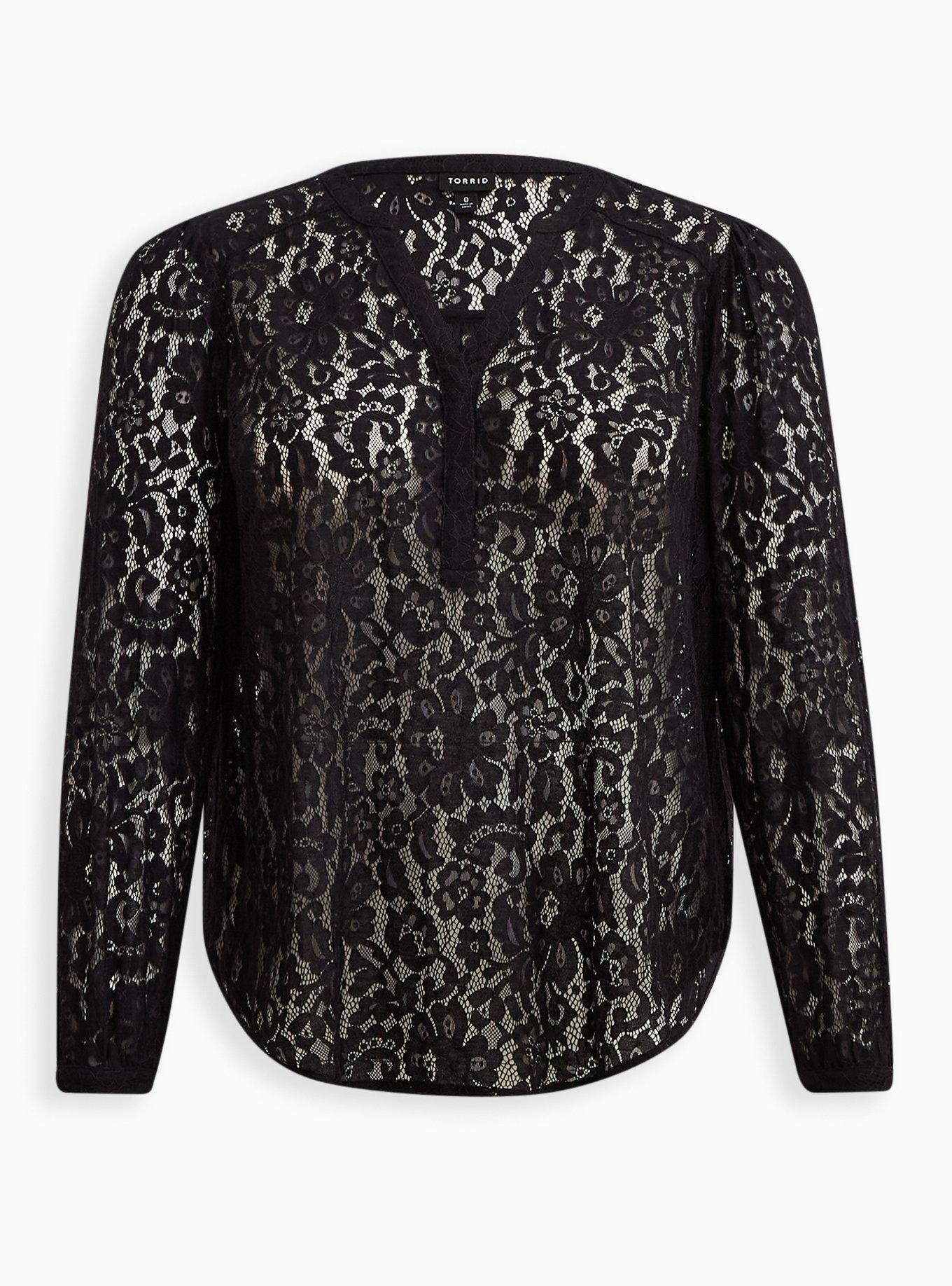 Harper Lace Pullover Long Sleeve Blouse