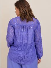 Harper Lace Pullover Long Sleeve Blouse, ABSTRACT BLUE, alternate