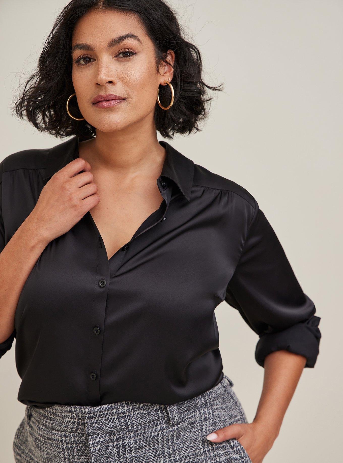 Plus Size - Textured Woven Flutter Sleeve Blouse - Torrid