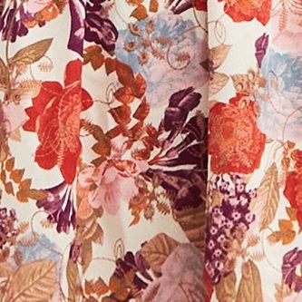 Georgette Eyelet Smocked Waist Puff Sleeve Top, FLORAL BLACK, swatch