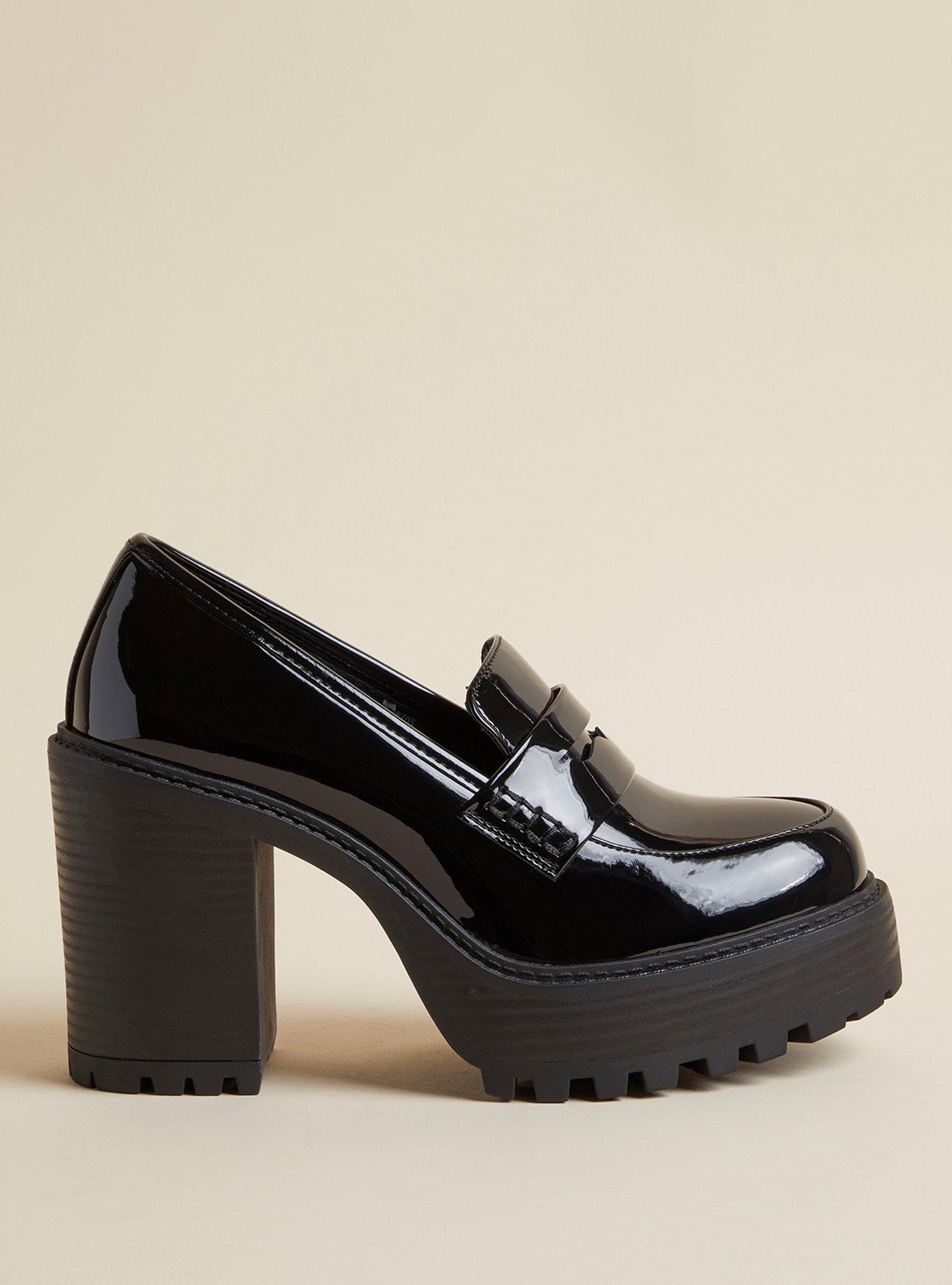 Platform Heeled Loafer, BLACK, alternate