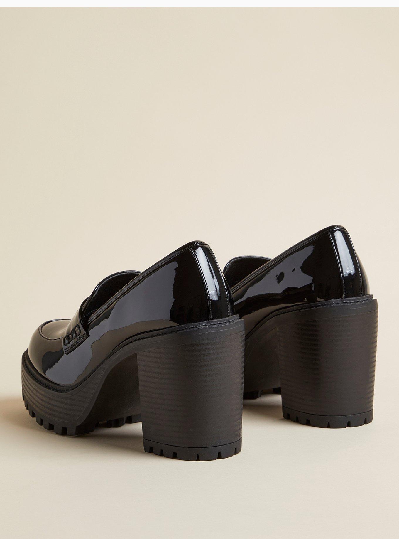 heeled platform loafers
