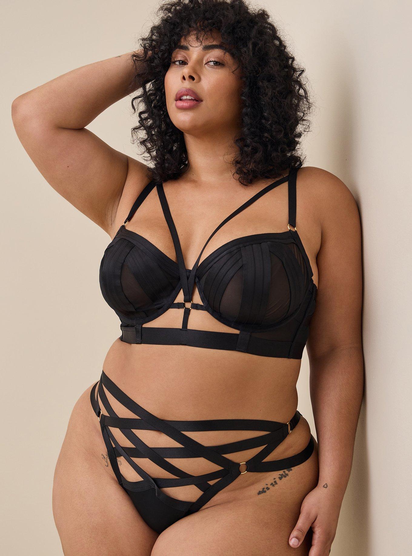 Plus Size - Overt Strappy Mesh Underwire Bra With Mesh Cups - Torrid