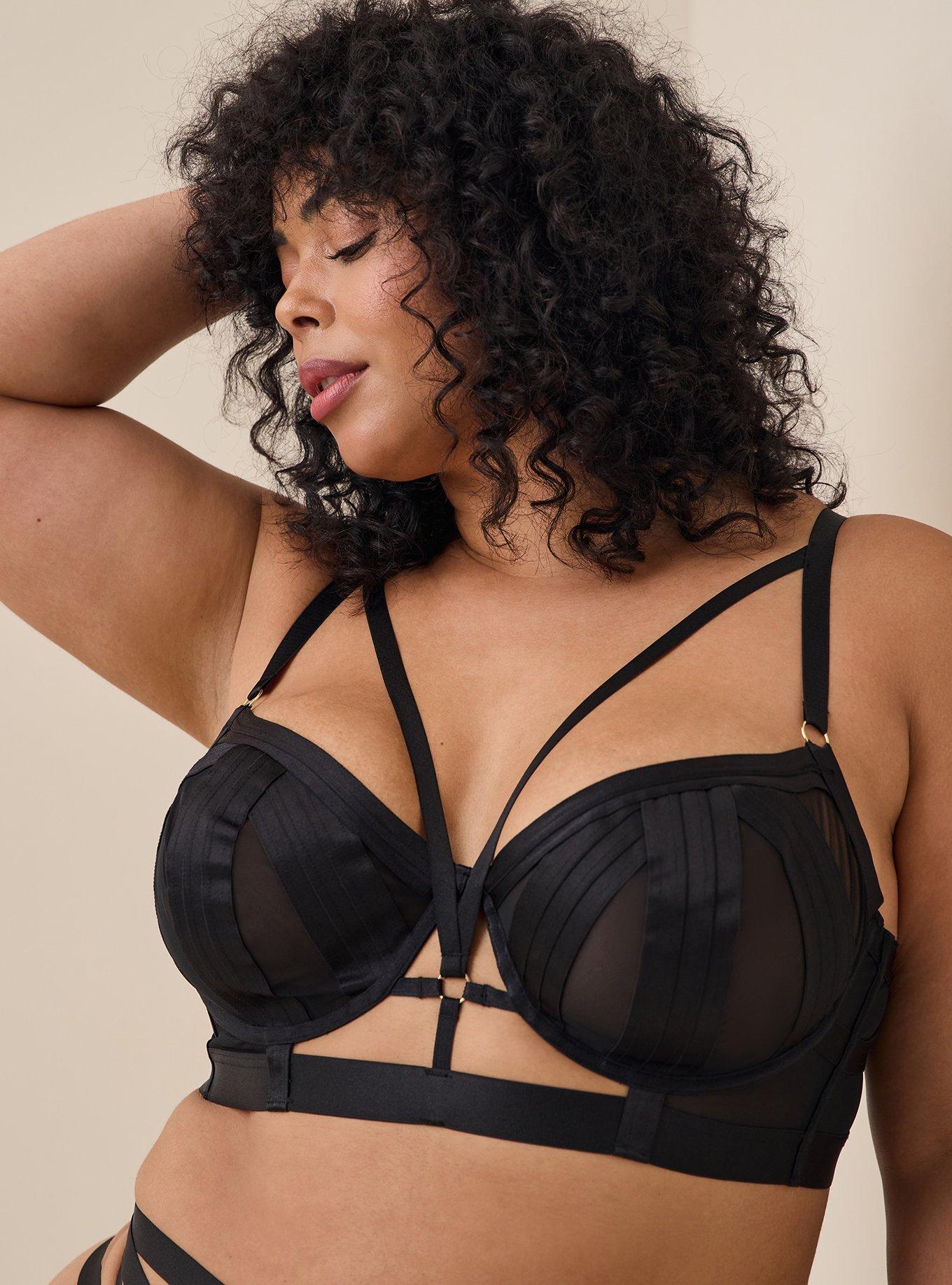 Plus Size - Overt Strappy Mesh Underwire Bra With Mesh Cups - Torrid
