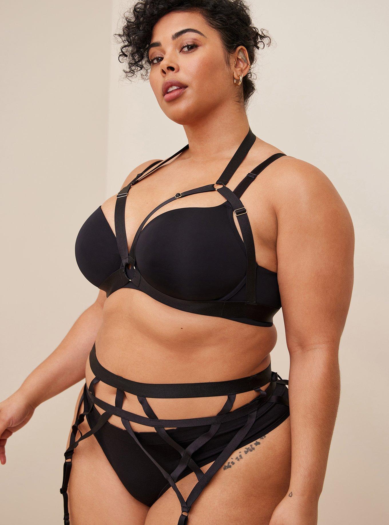 Strappy Halter Neck Harness, RICH BLACK, alternate
