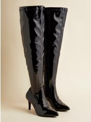 Over The Knee Pointed Toe Stiletto Boot (WW), BLACK, hi-res