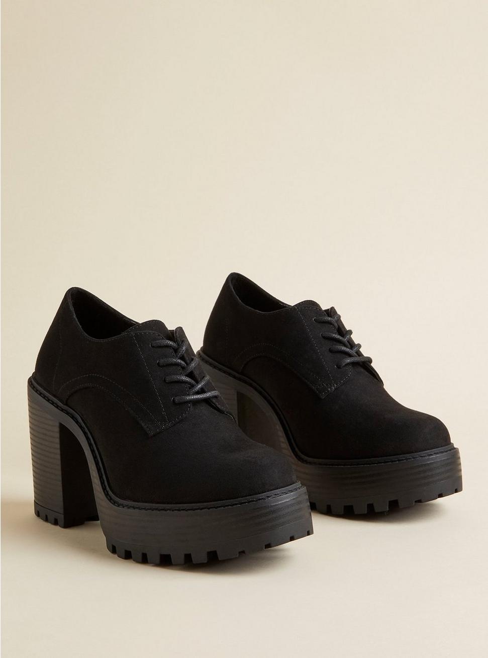 Plus Size Platform Oxford Heel, BLACK, hi-res