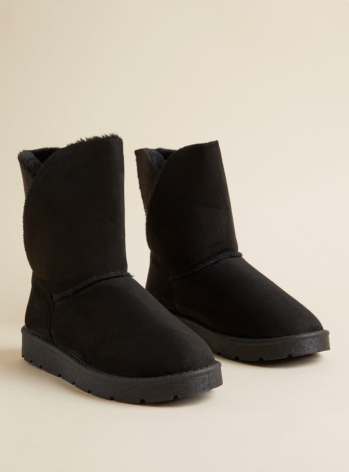Fur Lined Cozy Bootie, BLACK, hi-res
