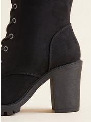 Lace-Up Heel Knee Boot (WW), BLACK, alternate