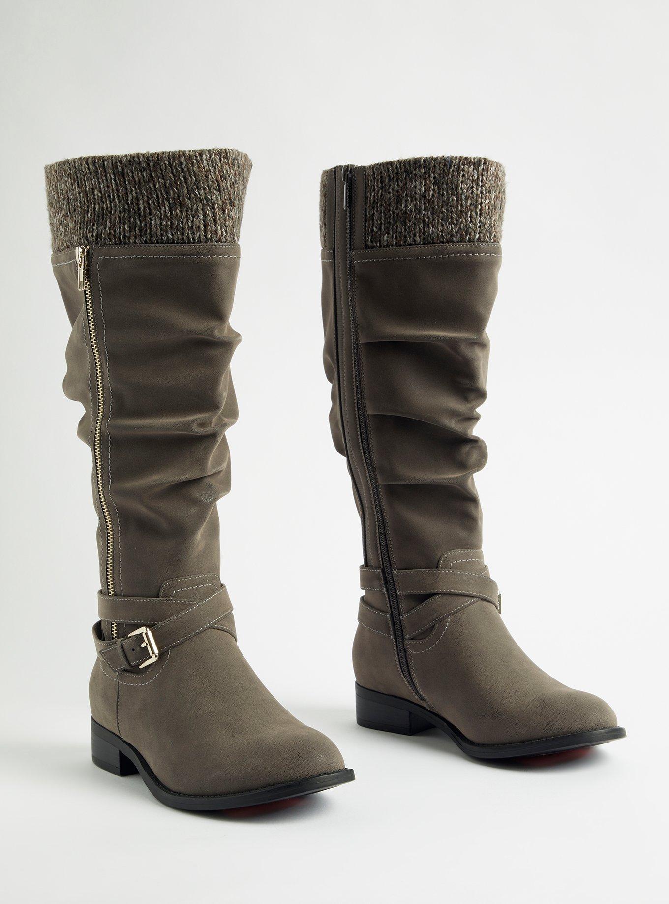 Tall boots clearance with sweater cuff