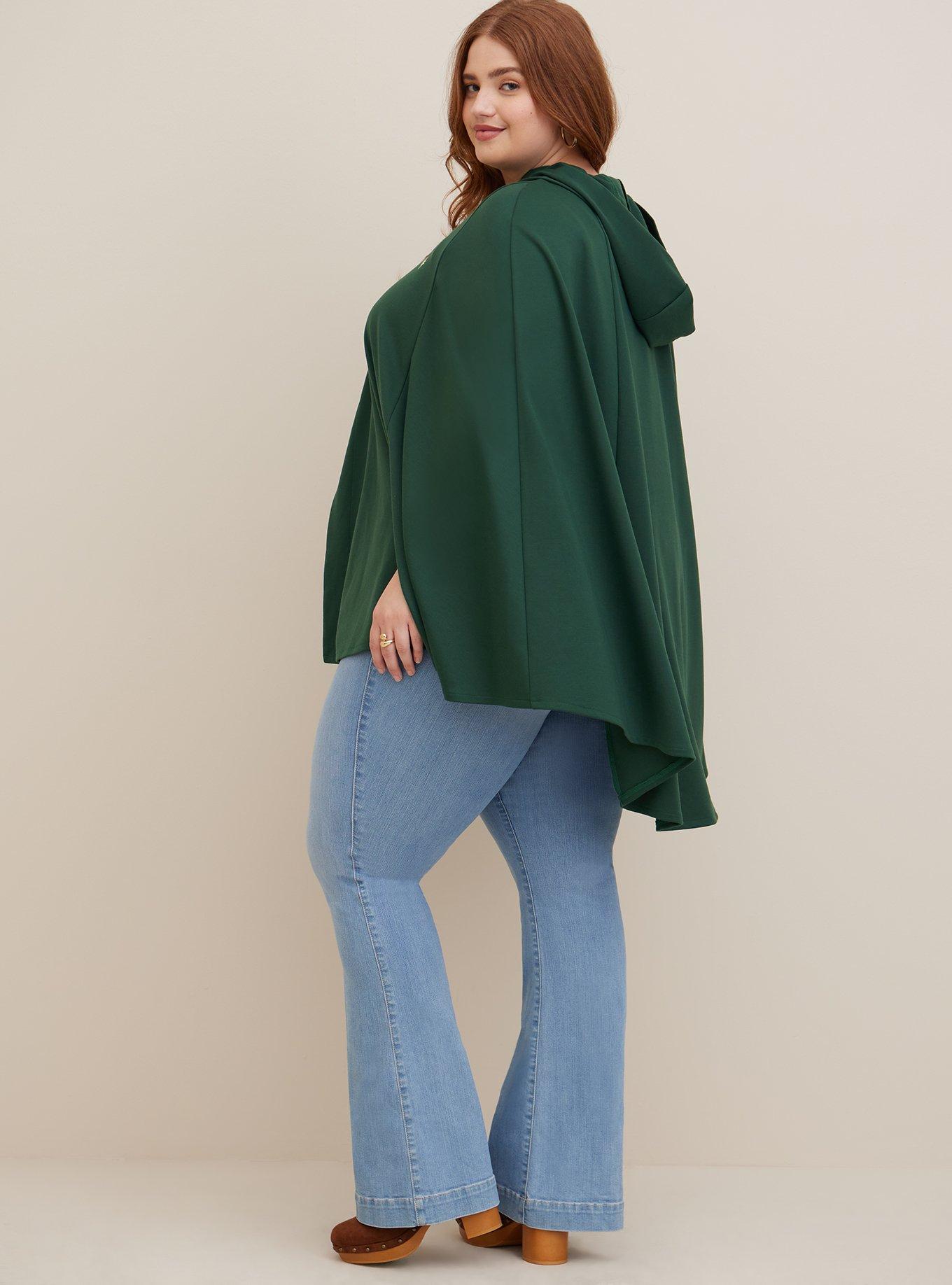 Disney Hooded Cape Coat - Lightweight Ponte Hocus Pocus Green, GREEN, alternate