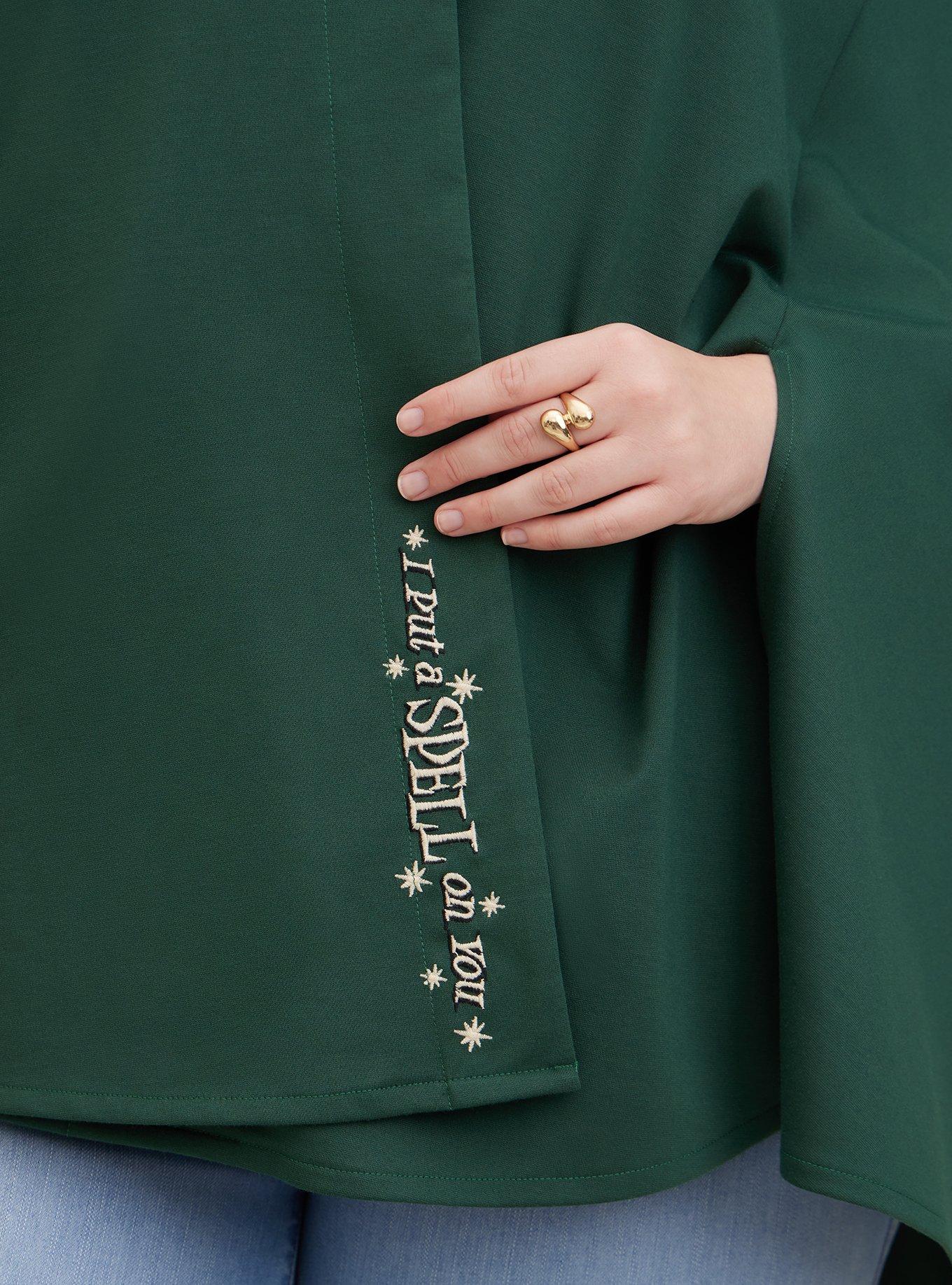 Disney Hooded Cape Coat - Lightweight Ponte Hocus Pocus Green, GREEN, alternate