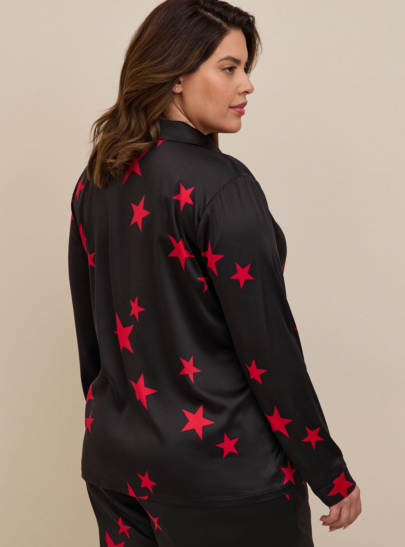 Plus Size Dream Satin Button Through Long Sleeve Sleep Shirt Torrid