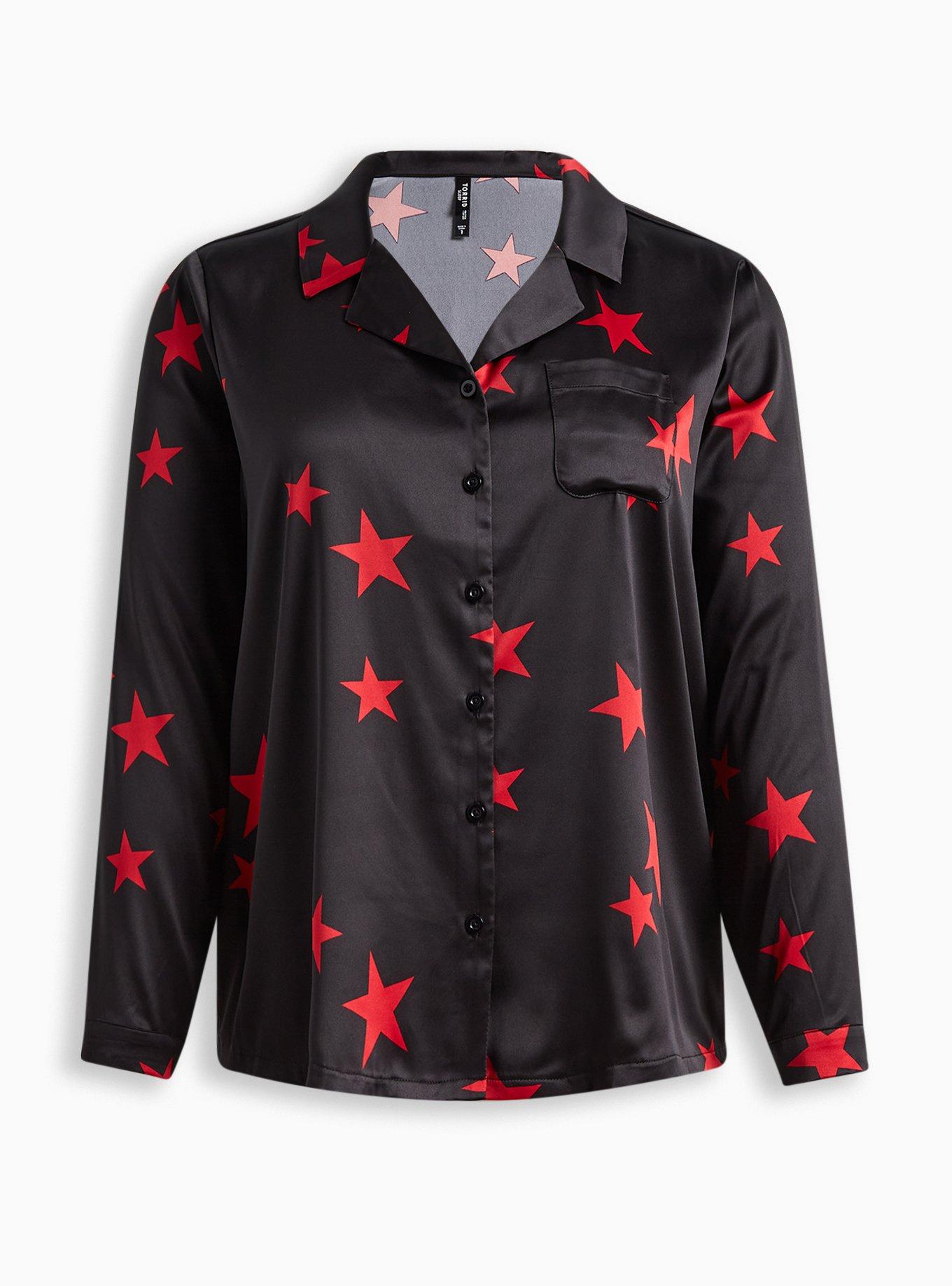 Plus Size Dream Satin Button Through Long Sleeve Sleep Shirt Torrid