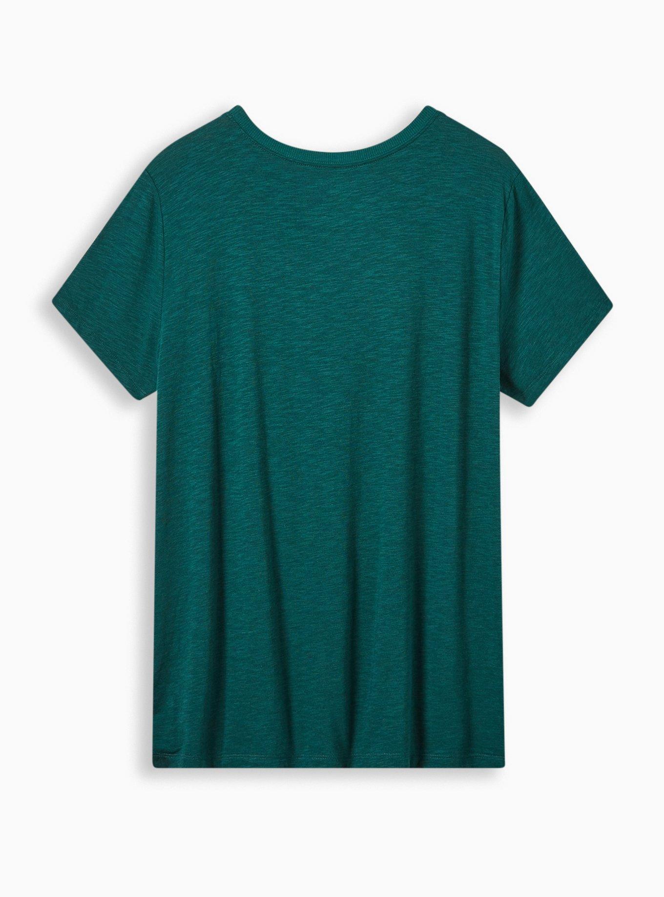 Plus Size Flower Heart Vintage Super Soft Slub Crew Neck Tee, , alternate