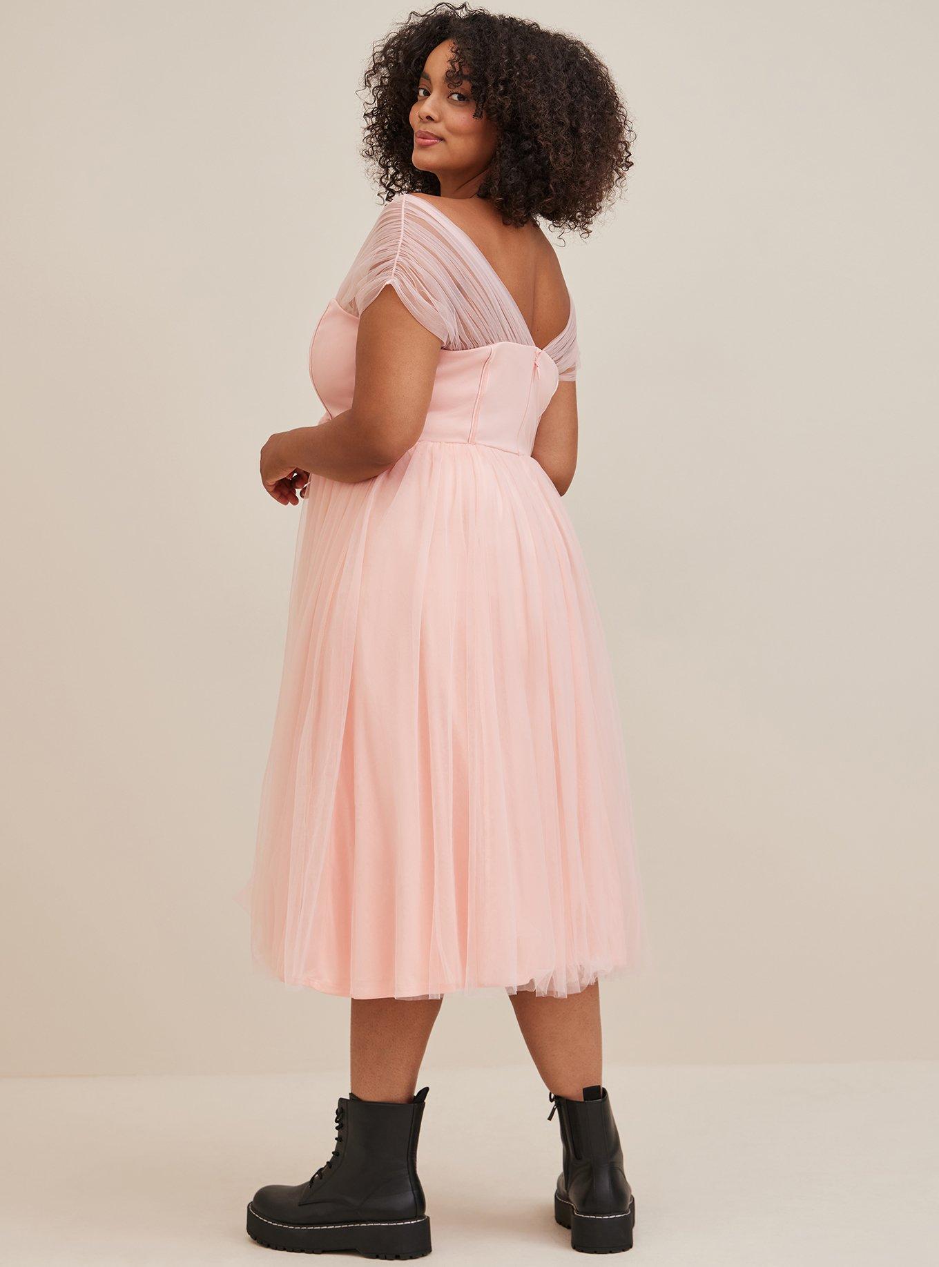 Tulle midi fit and flare dress sale