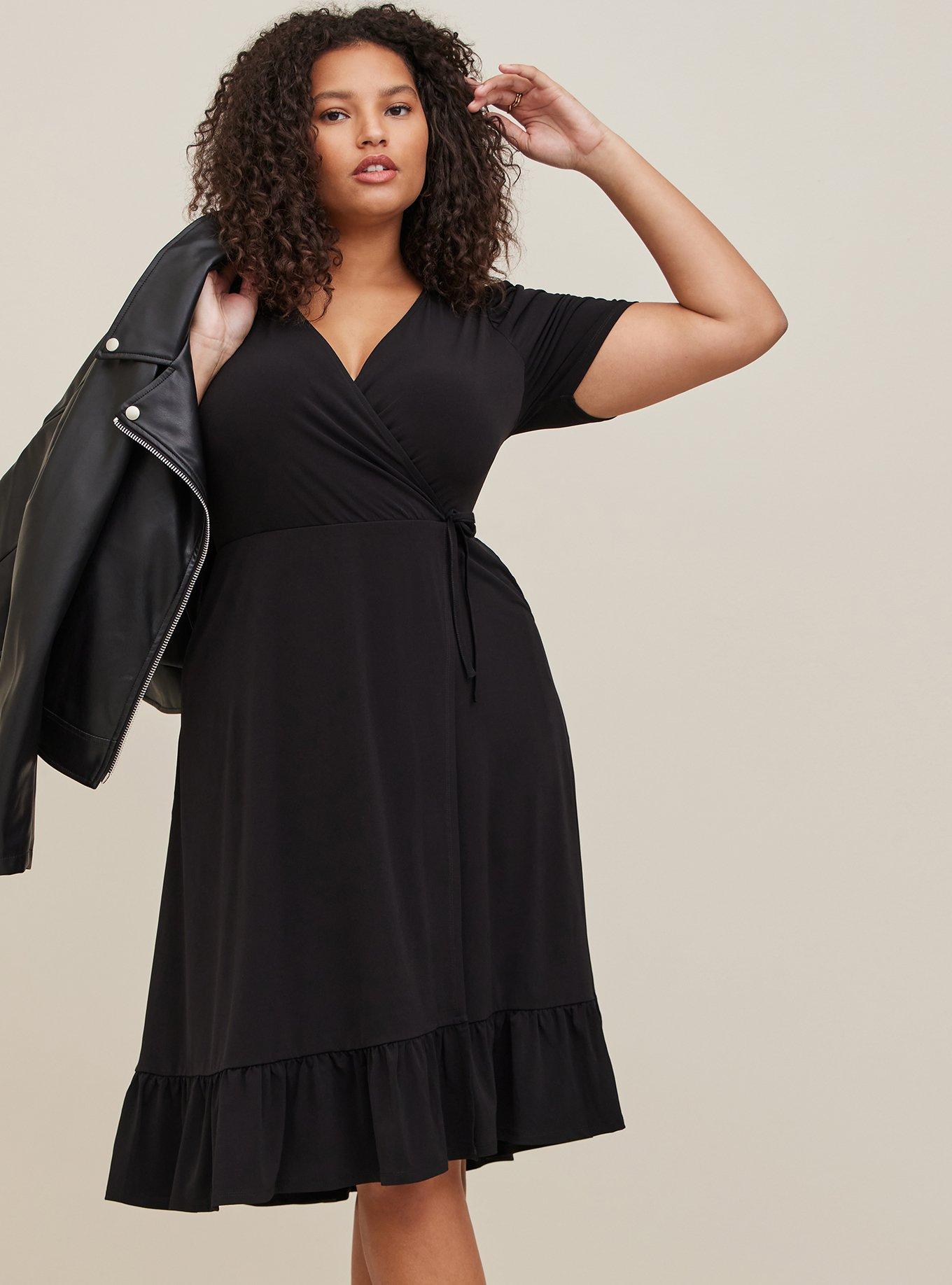 Plus Size - Midi Studio Knit Wrap Dress - Torrid