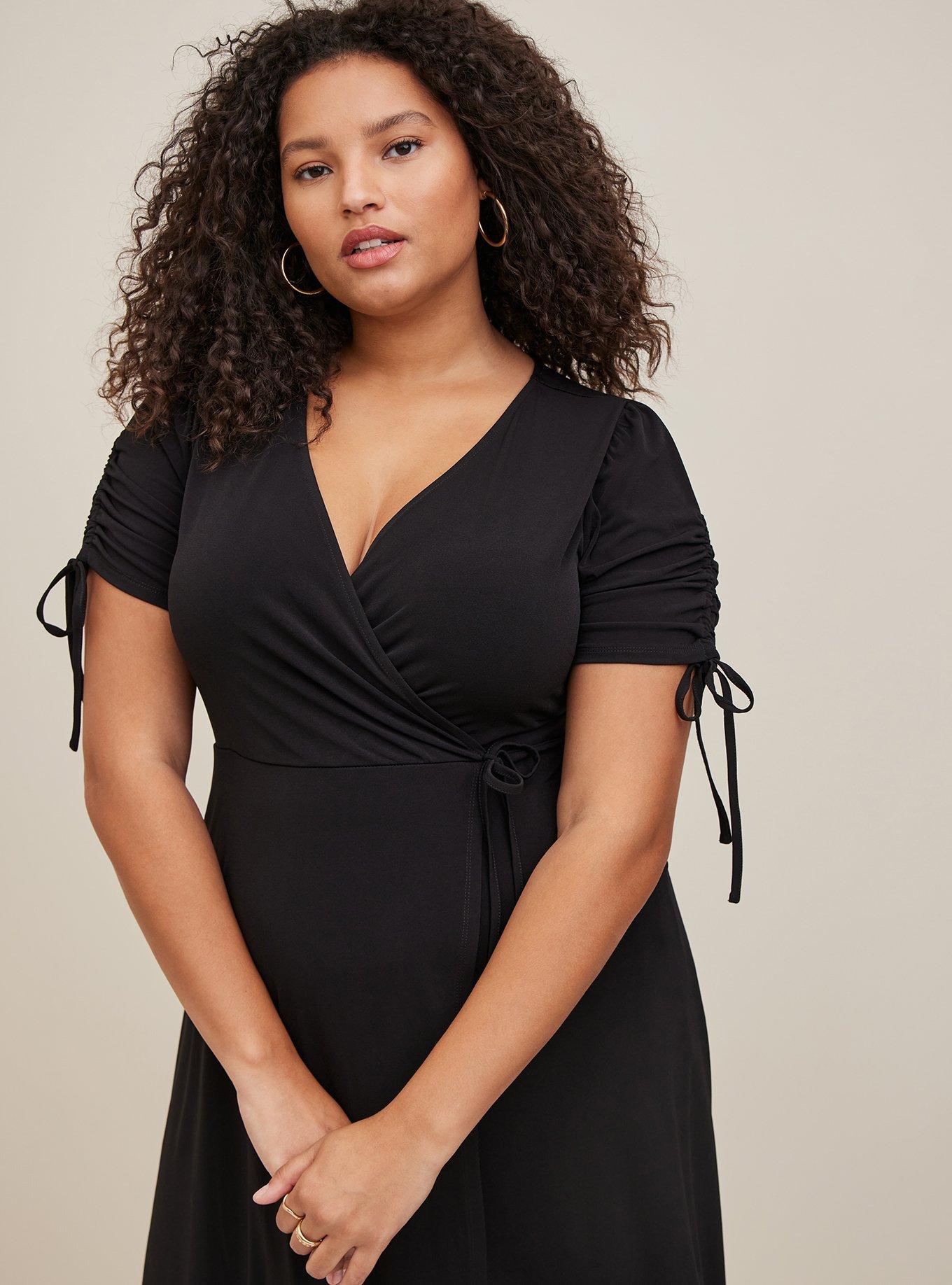 Midi Studio Knit Wrap Dress