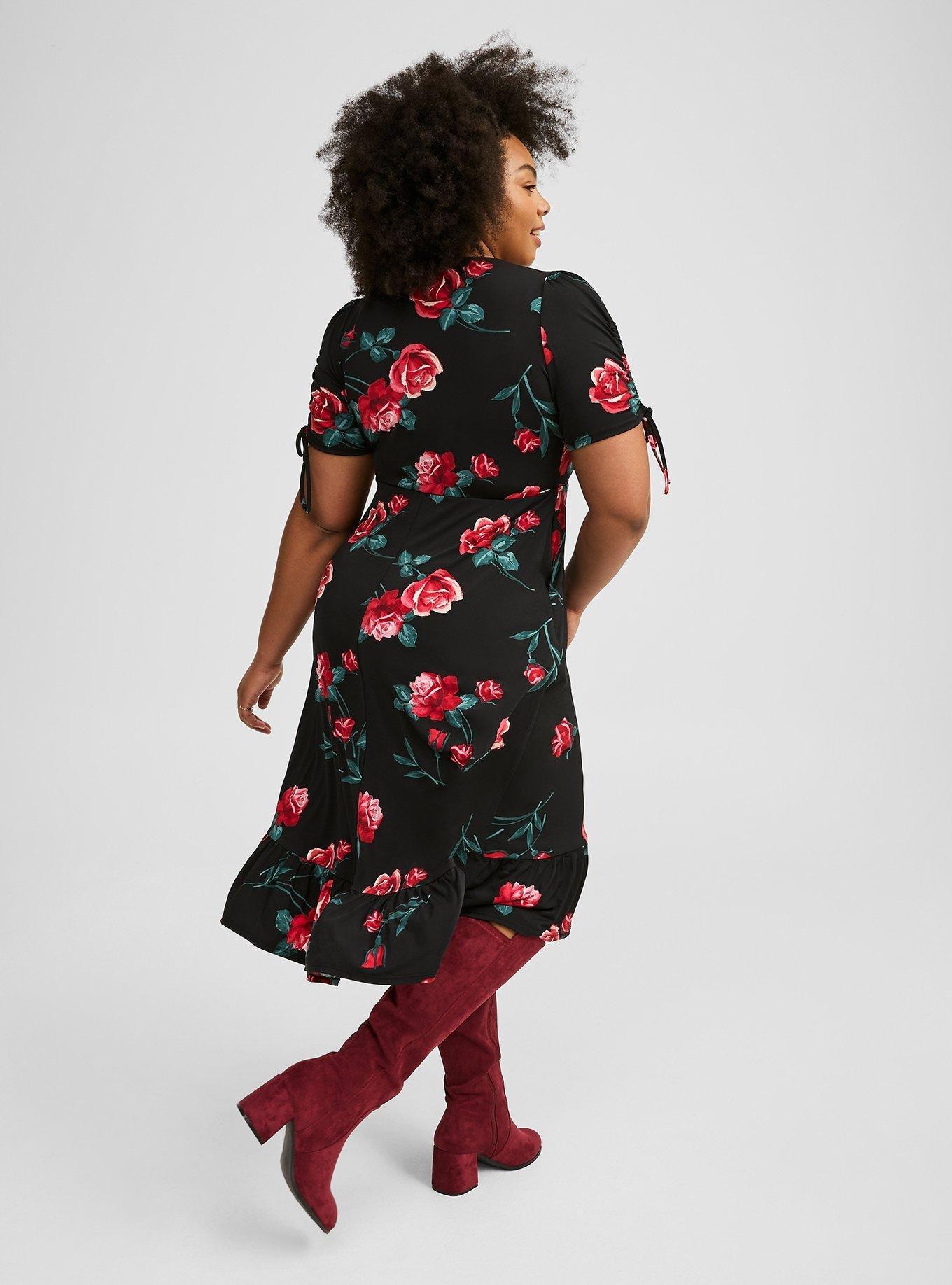 a line dress tall Buy Multicolor Floral Block Print Cotton A-Line Knee Length Wrap Dress  Online at SeamsFriendly