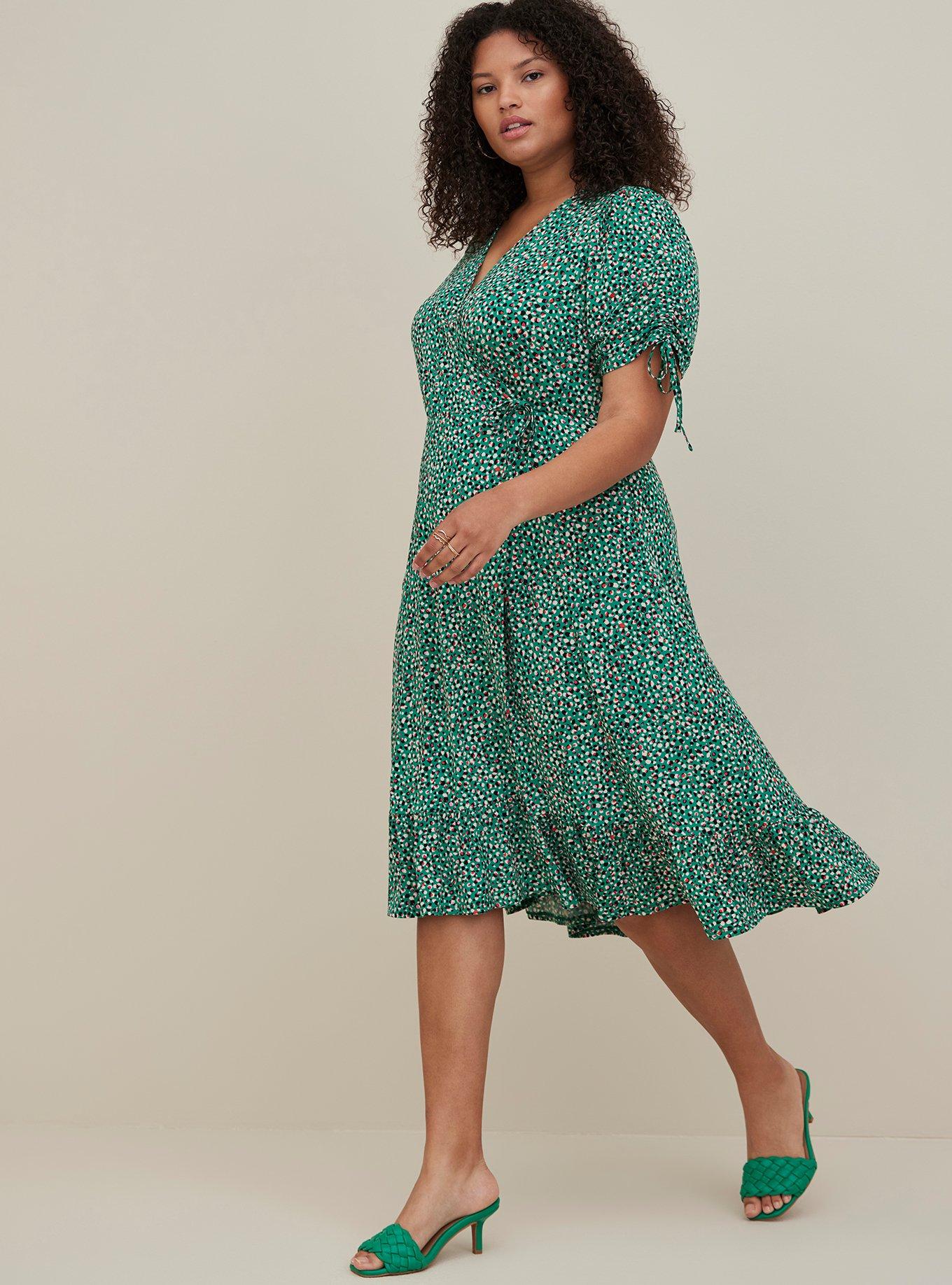 Plus Size - A-line Midi Wrap Dress - Torrid