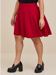 Mini Studio Ponte Seamed Circle Skirt, RED, alternate