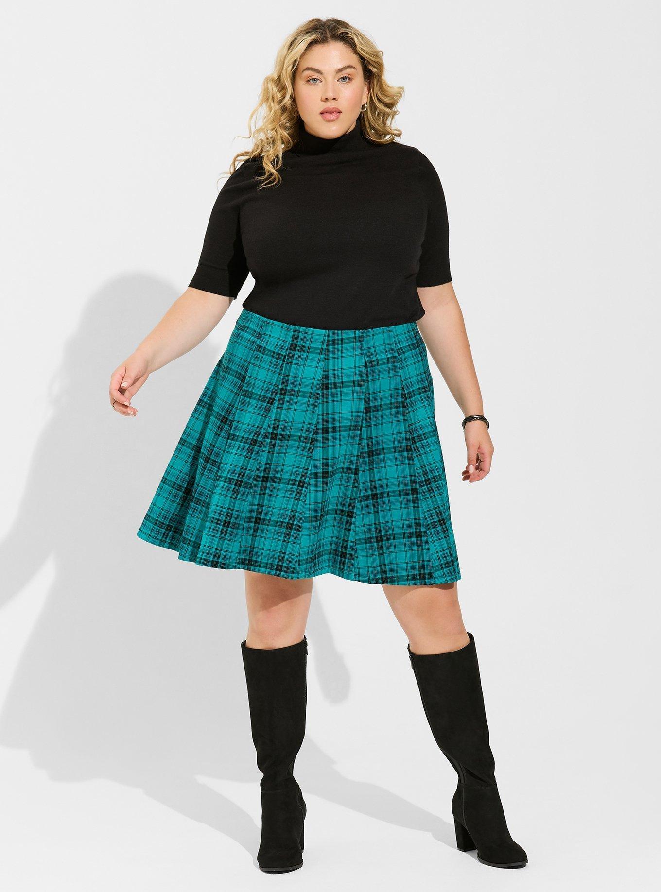 Plaid Mini Ponte Skirt