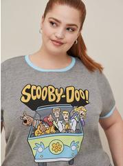 Scooby Doo Scooby-Gang Cotton Crew Neck Ringer Top, GREY, alternate