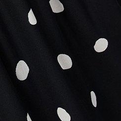 Plus Size Blouson Sleeve Mesh Babydoll Top, WYNN DOT DEEP BLACK, swatch