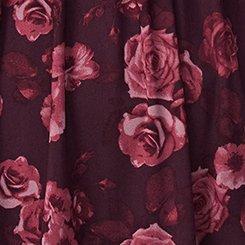 Plus Size Blouson Sleeve Mesh Babydoll Top, FADING ROSES FLORAL WINETASTING, swatch