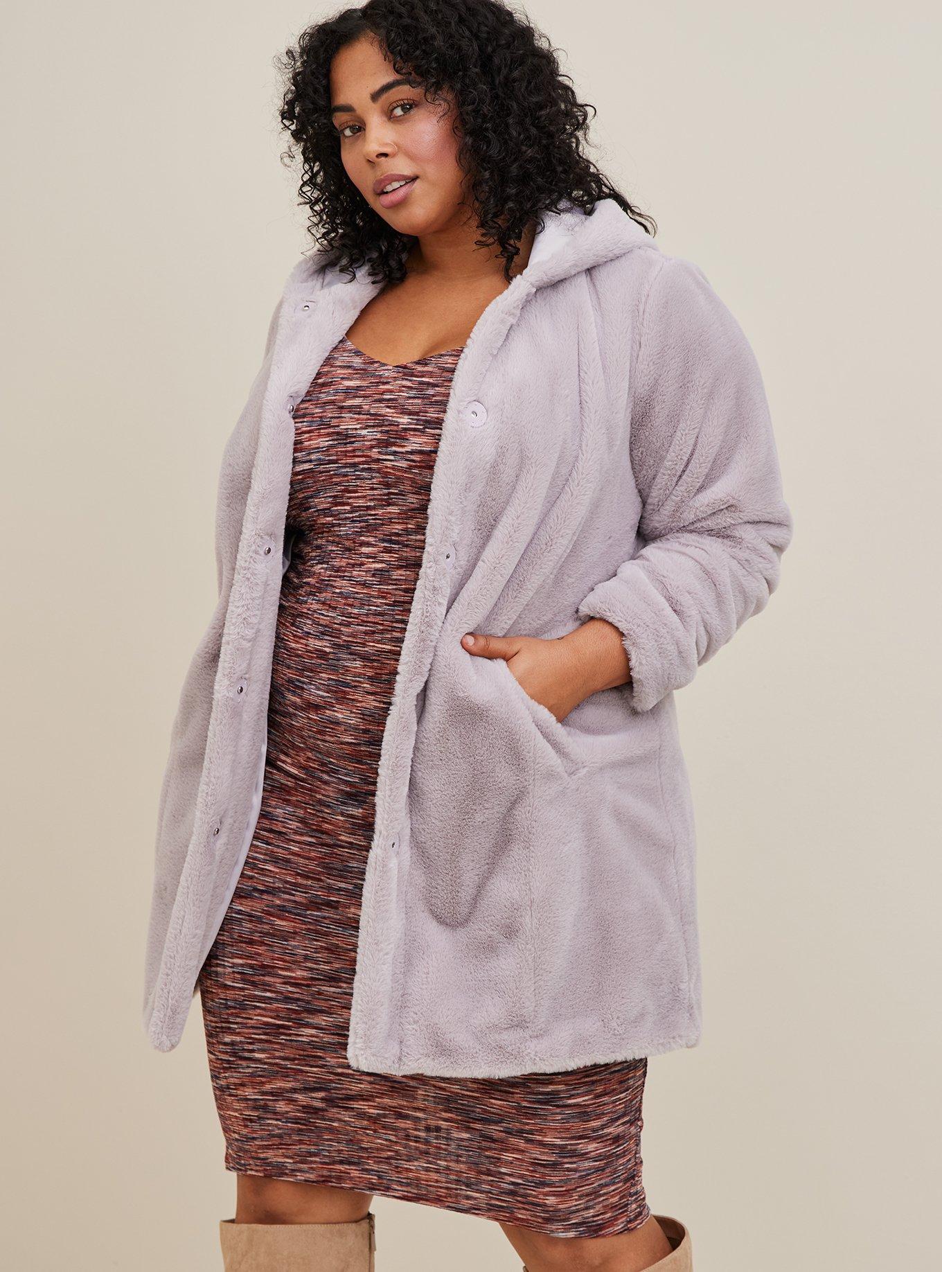 Faux Fur Jacket, GREY, alternate