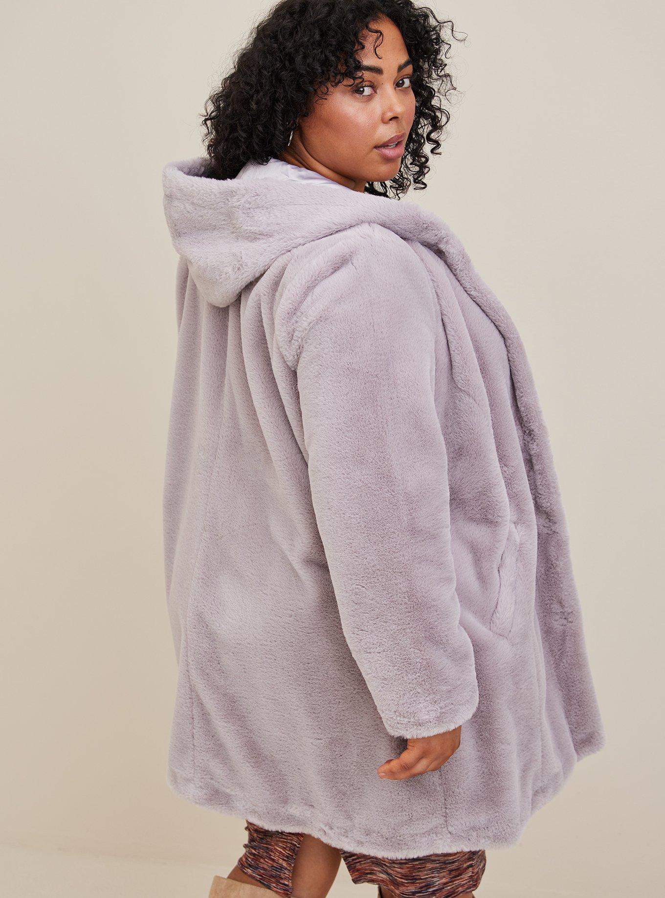 Faux Fur Jacket, GREY, alternate