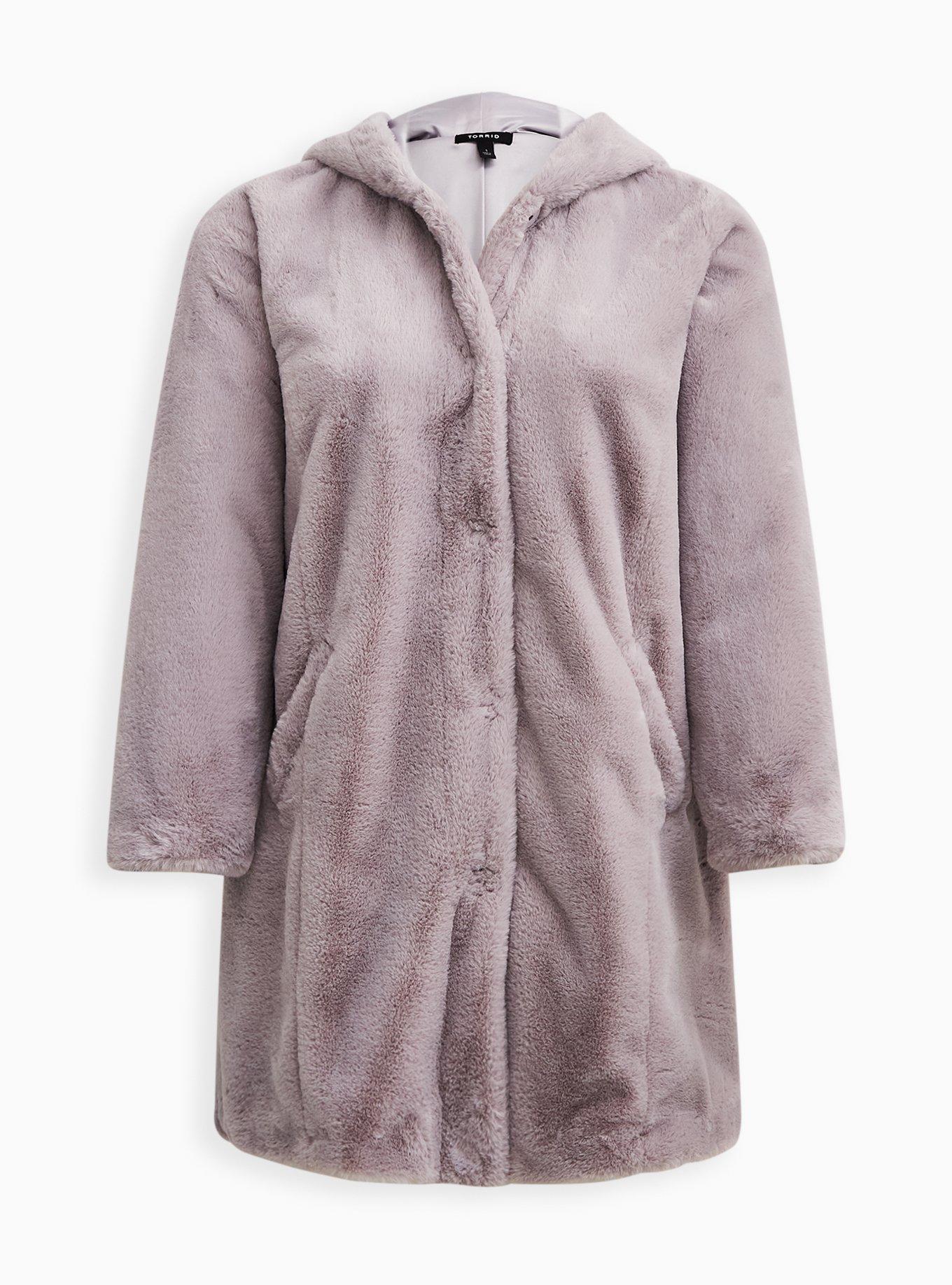 NWT Torrid Women's store 3X 22-24 Faux Fur Trim Jacket, Light Purple