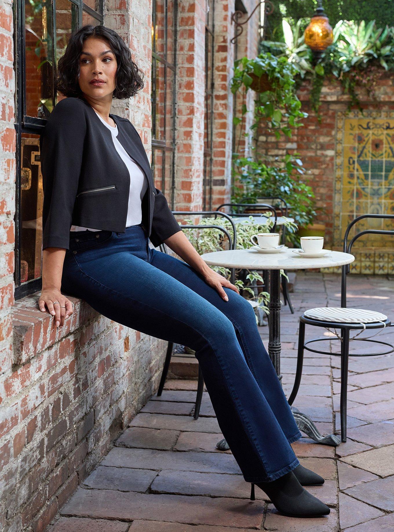 Studio Luxe Ponte Crop Collarless Blazer, DEEP BLACK, hi-res