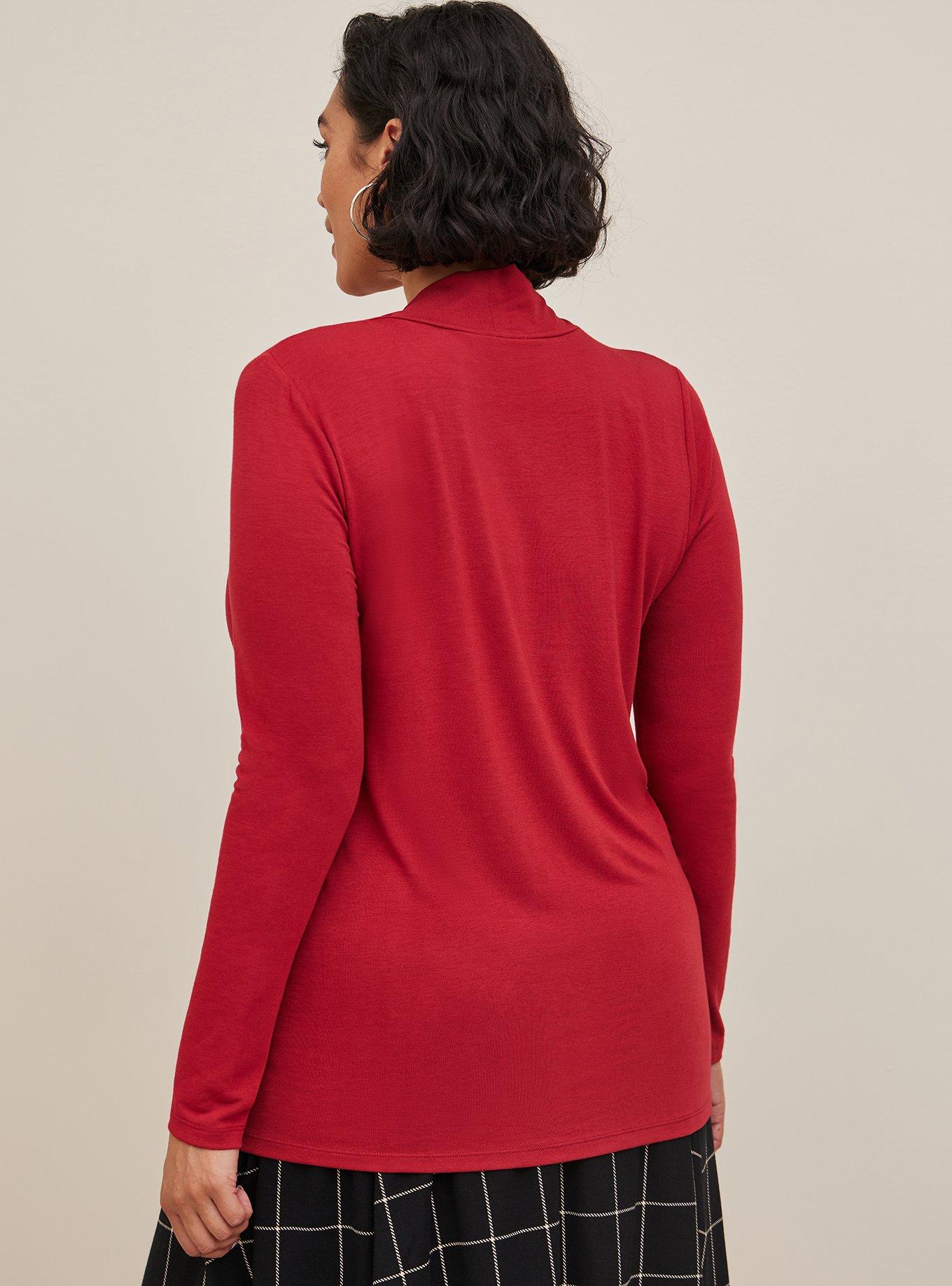 Printed Shiny Jersey Turtleneck Top main image 1